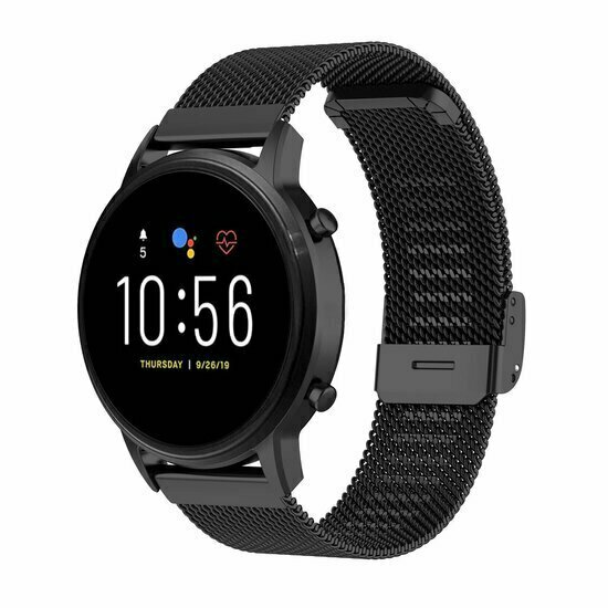 Garmin Venu 3s / Vivoactive 4s / Venu 2s / Vivomove 3s / Forerunner 255s / 265s - Milanese bandje met klemsluiting - Zwart