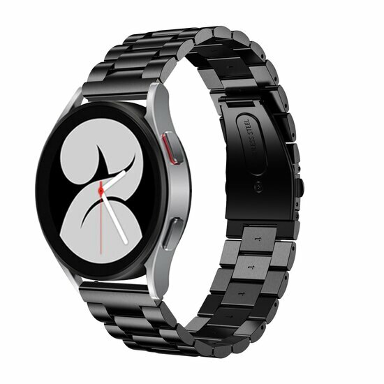 Garmin Venu 3s / Vivoactive 4s / Venu 2s / Vivomove 3s / Forerunner 255s / 265s - Stalen schakelband - Zwart