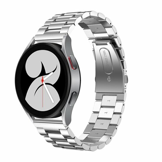 Garmin Venu 3s / Vivoactive 4s / Venu 2s / Vivomove 3s / Forerunner 255s / 265s - Stalen schakelband - Zilver