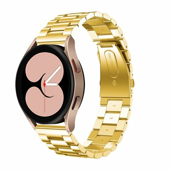 Garmin Venu 3s / Vivoactive 4s / Venu 2s / Vivomove 3s / Forerunner 255s / 265s - Stalen schakelband - Goud