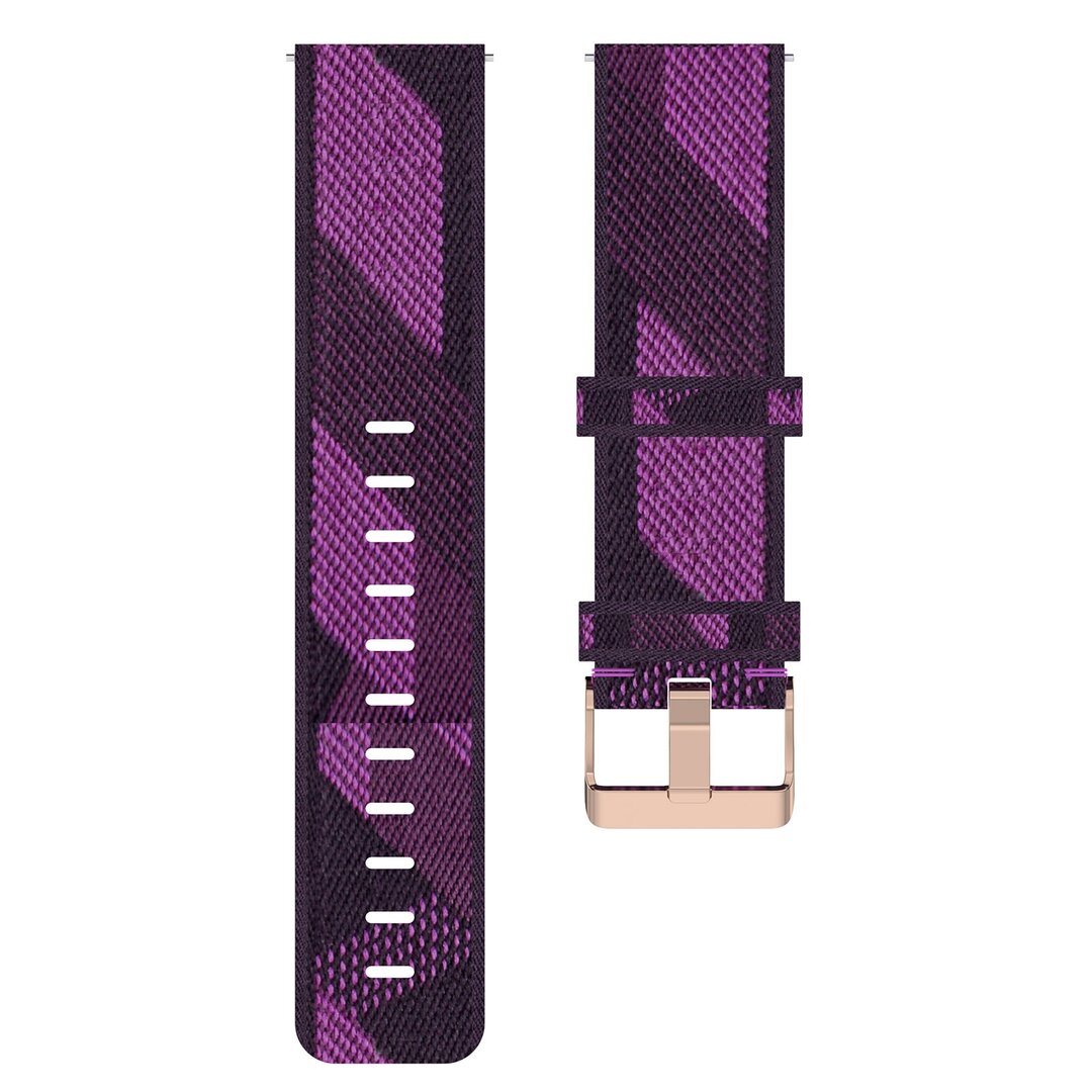 Garmin Venu 3s / Vivoactive 4s / Venu 2s / Vivomove 3s / Forerunner 255s - Canvas nylon bandje - Paars