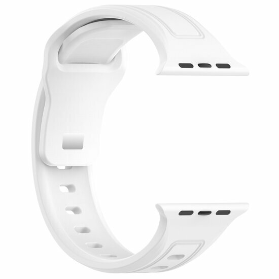Square siliconen band - Wit - Geschikt voor Apple Watch 38mm / 40mm / 41mm / 42mm