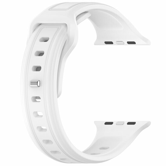 Square siliconen band - Wit - Geschikt voor Apple Watch 38mm / 40mm / 41mm / 42mm