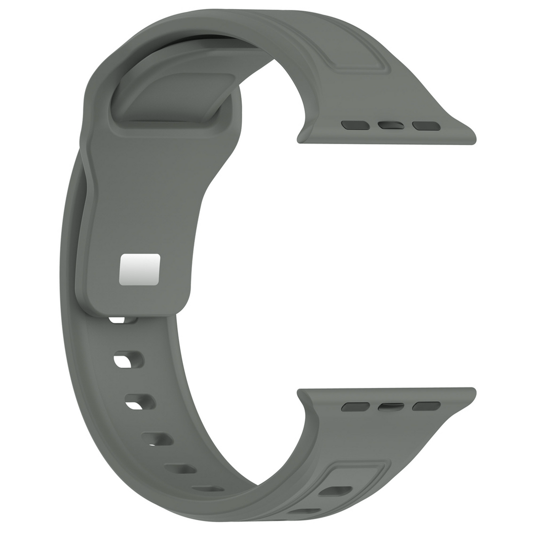 Square siliconen band - Grijsgroen - Geschikt voor Apple Watch 38mm / 40mm / 41mm / 42mm