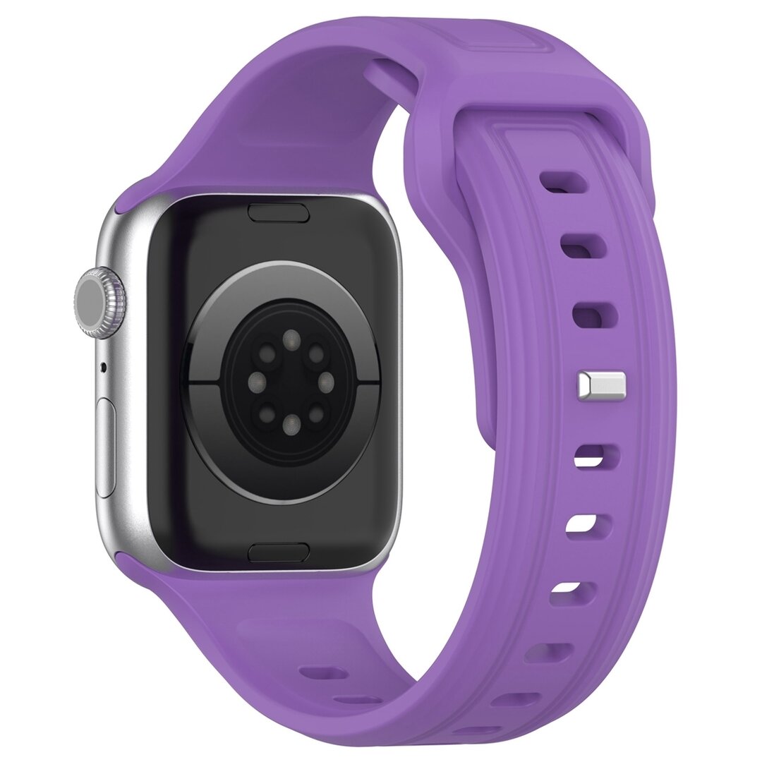 Square siliconen band - Paars - Geschikt voor Apple Watch 44mm / 45mm&nbsp;/ 46mm / 49mm
