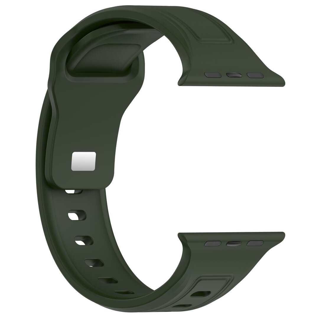 Square siliconen band - Donkergroen - Geschikt voor Apple Watch 44mm / 45mm&nbsp;/ 46mm / 49mm