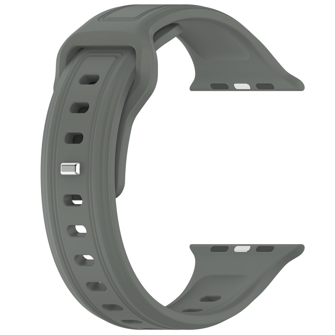 Square siliconen band - Grijsgroen - Geschikt voor Apple Watch 44mm / 45mm&nbsp;/ 46mm / 49mm