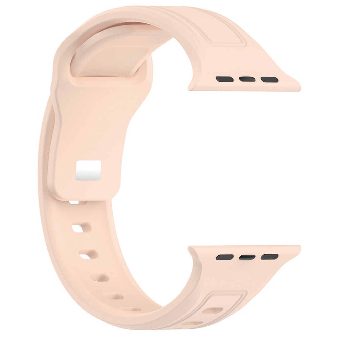 Square siliconen band - Zandroze - Geschikt voor Apple Watch 44mm / 45mm&nbsp;/ 46mm / 49mm