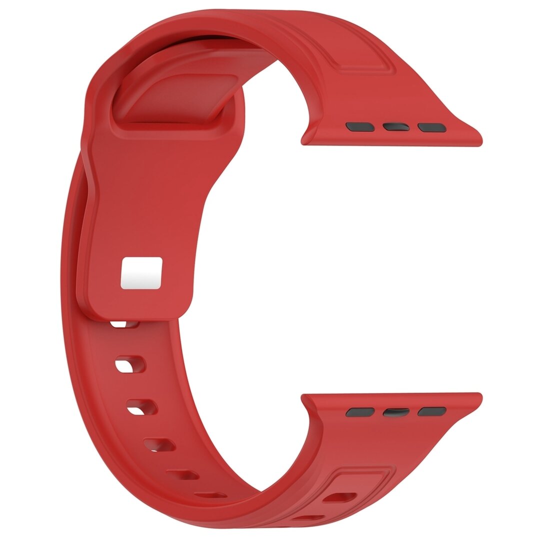 Square siliconen band - Rood - Geschikt voor Apple Watch 44mm / 45mm&nbsp;/ 46mm / 49mm
