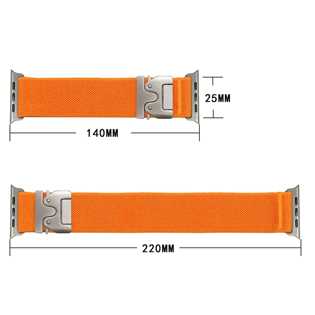 Nylon bandje met Parachute sluiting - Donkergroen - Geschikt voor Apple Watch 44mm / 45mm&nbsp;/ 46mm / 49mm