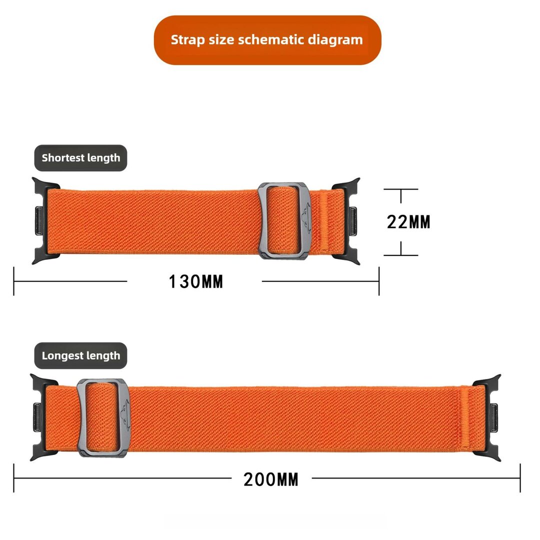 Nylon Loop bandje - Oranje - Samsung Galaxy Watch 8 - 40mm / 44mm