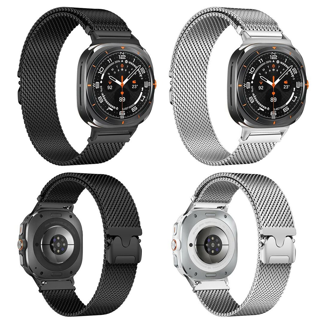 Milanese band met parachute sluiting - Zwart - Samsung Galaxy Watch 8 - 40mm / 44mm