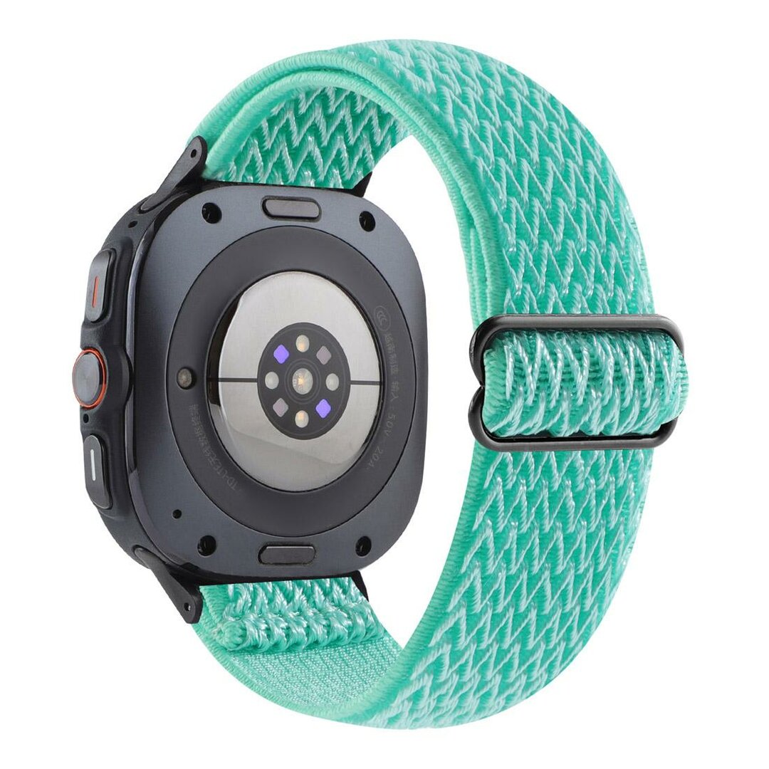 Elastische solo loop nylon bandje - Turquoise - Samsung Galaxy Watch 8 - 40mm / 44mm