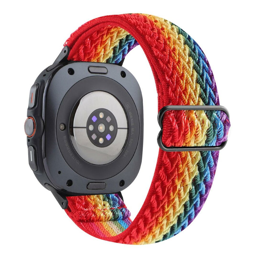 Elastische solo loop nylon bandje - Regenboog - Samsung Galaxy Watch 8 - 40mm / 44mm
