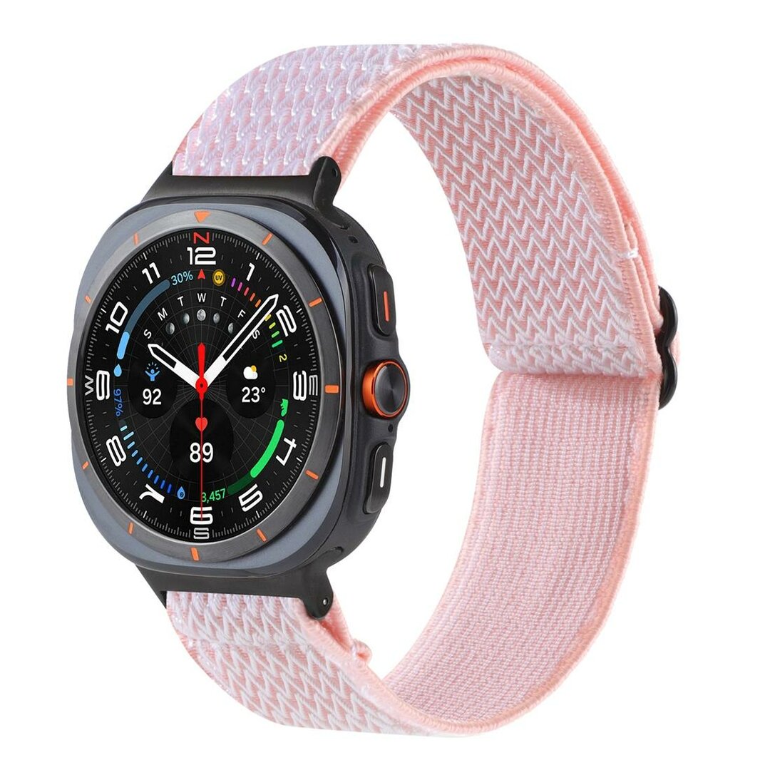 Elastische solo loop nylon bandje - Roze - Samsung Galaxy Watch 8 - 40mm / 44mm