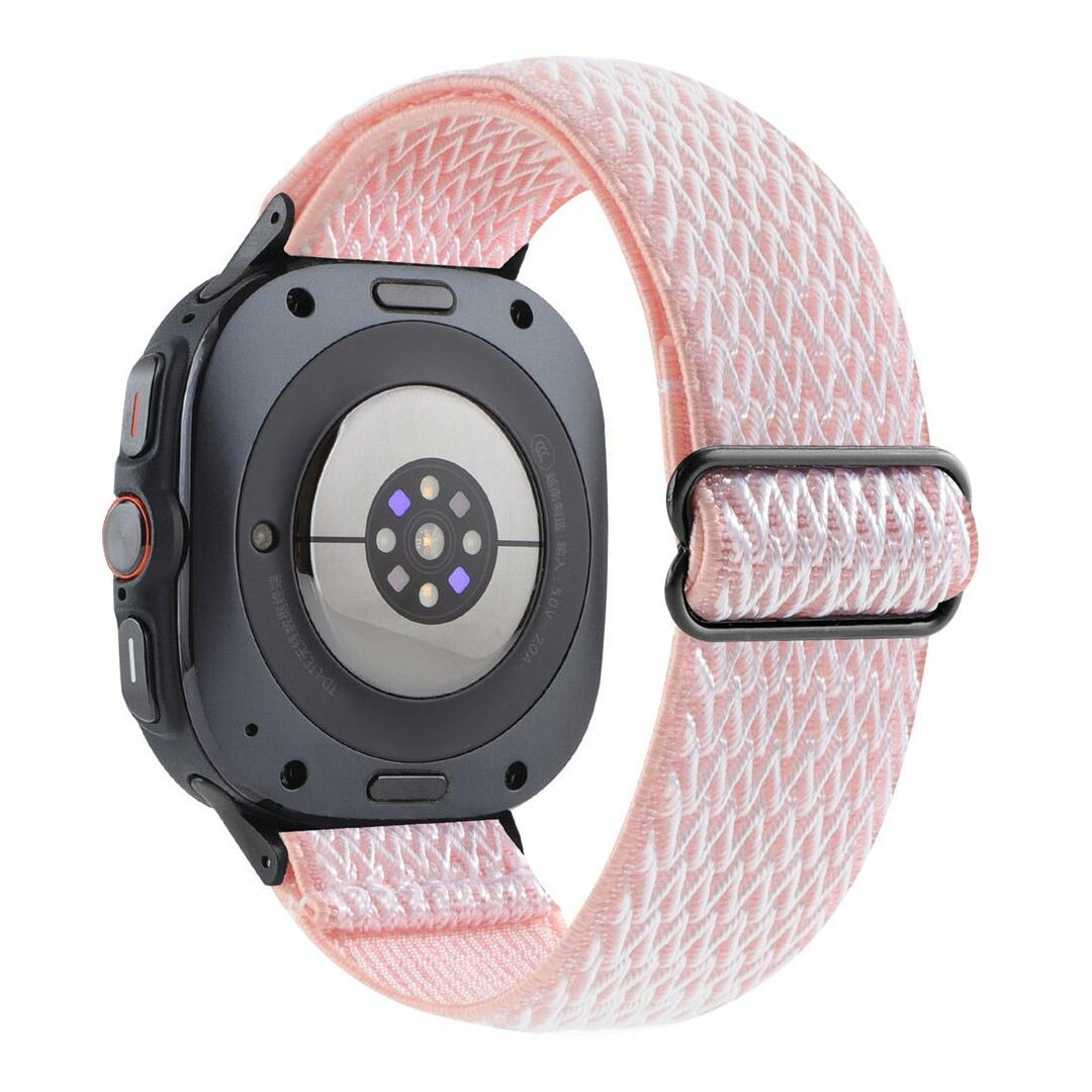 Elastische solo loop nylon bandje - Roze - Samsung Galaxy Watch 8 - 40mm / 44mm