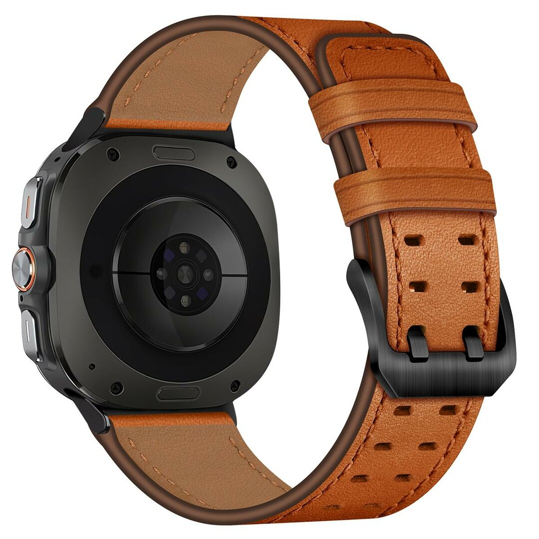 Leren band met twin gesp - Lichtbruin - Samsung Galaxy Watch 8 - 40mm / 44mm