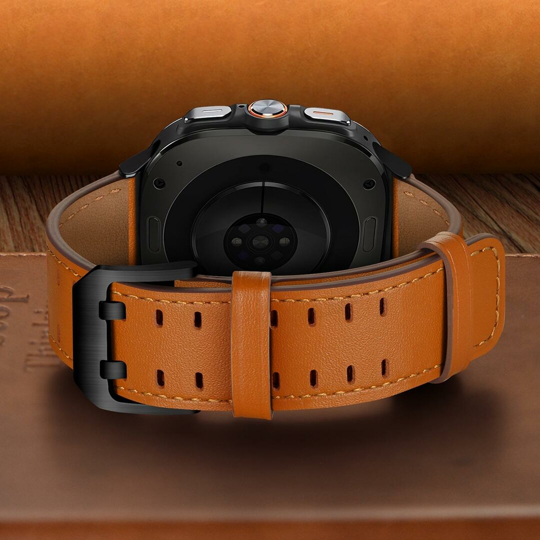 Leren band met twin gesp - Lichtbruin - Samsung Galaxy Watch 8 - 40mm / 44mm