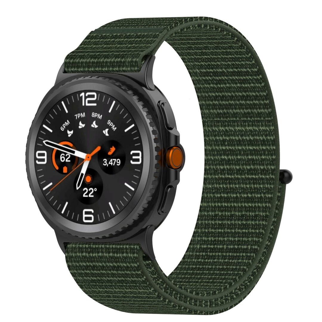 Sportloop nylon bandje - Donkergroen - Samsung Galaxy Watch 8 - 40mm / 44mm