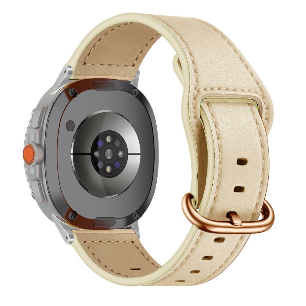 Classic leren band - Ivoor - Samsung Galaxy Watch 8 - 40mm / 44mm