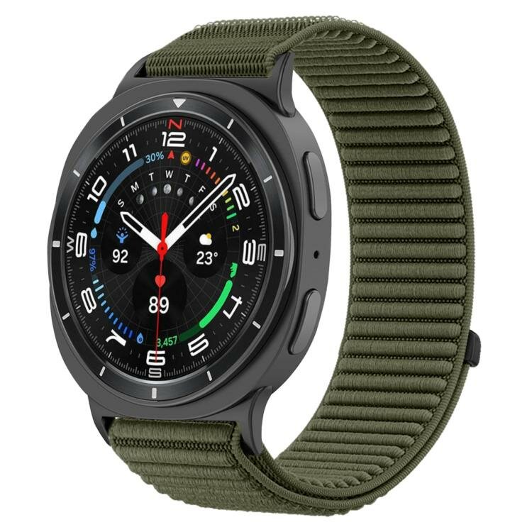 Nylon ribbelbandje - Donkergroen - Samsung Galaxy Watch 8 - 40mm / 44mm