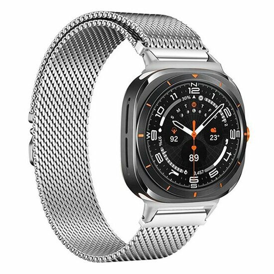 Milanese band met parachute sluiting - Zilver - Samsung Galaxy Watch 8 Classic - 46mm