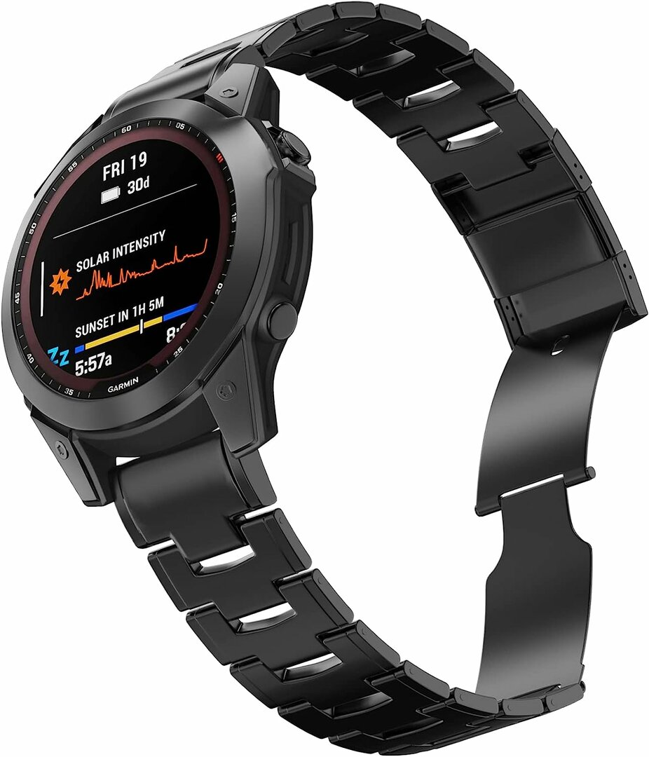 Titanium schakelband - Zwart - Garmin Epix Gen 2 (47mm) / MARQ / Quatix 7 / 6 / 5