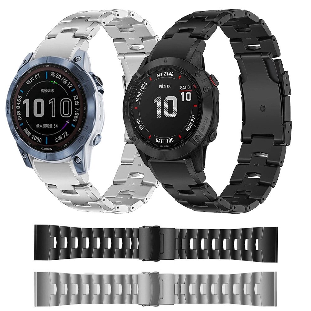 Titanium schakelband - Zwart - Garmin Epix Gen 2 (47mm) / MARQ / Quatix 7 / 6 / 5
