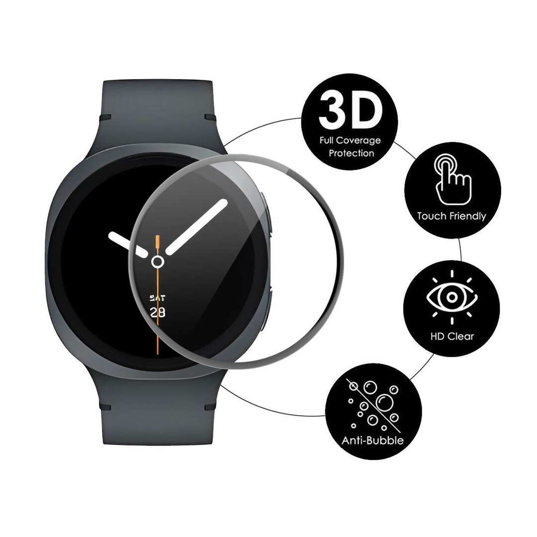 Screen protector - Full cover - Geschikt voor de Samsung Galaxy Watch 8 - 40mm