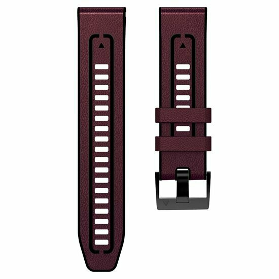 leer + siliconen bandje - Bordeaux - Garmin Tactix 8 - 51mm