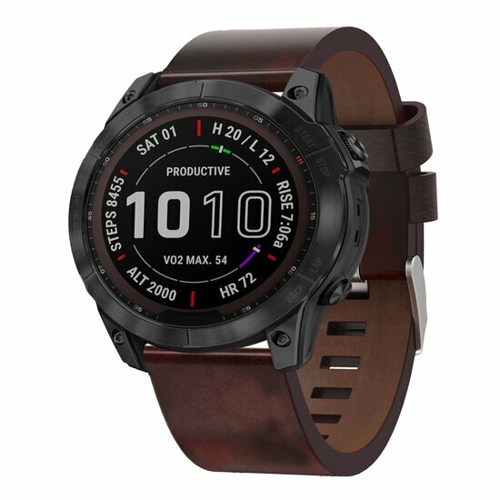 Leren bandje - Bruin - Garmin Fenix 8 / 8 Pro - 51mm