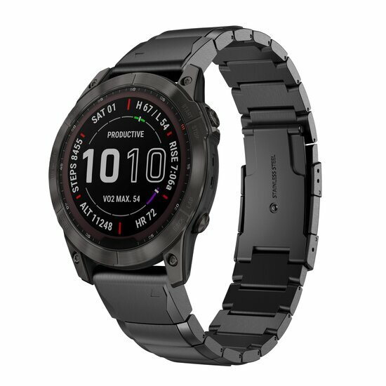 Stainless steel schakelband - Zwart - Garmin Fenix 8 / 8 Pro - 51mm