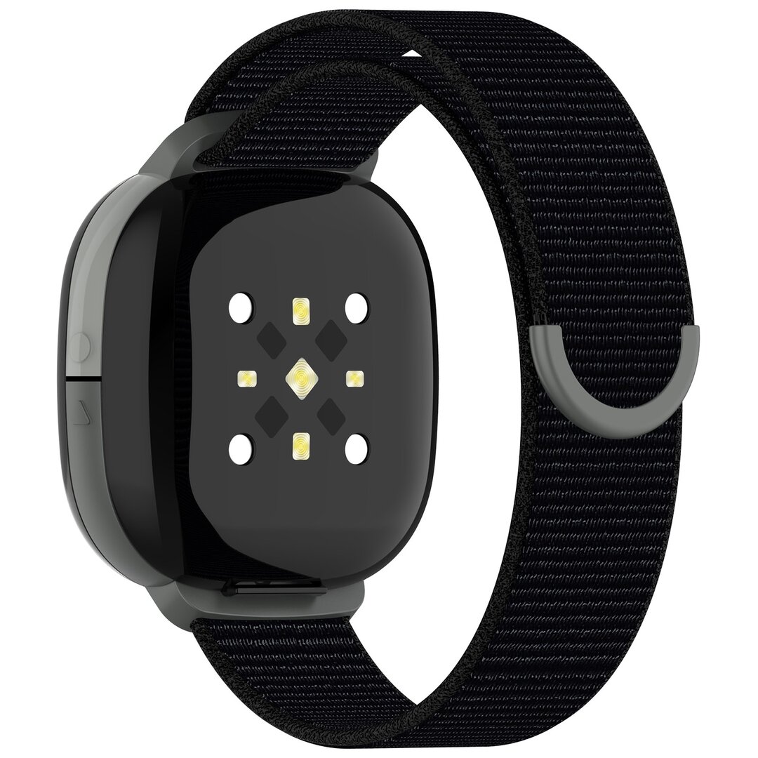 Fitbit Ace LTE - Nylon loop band met klittenbandsluiting - Zwart