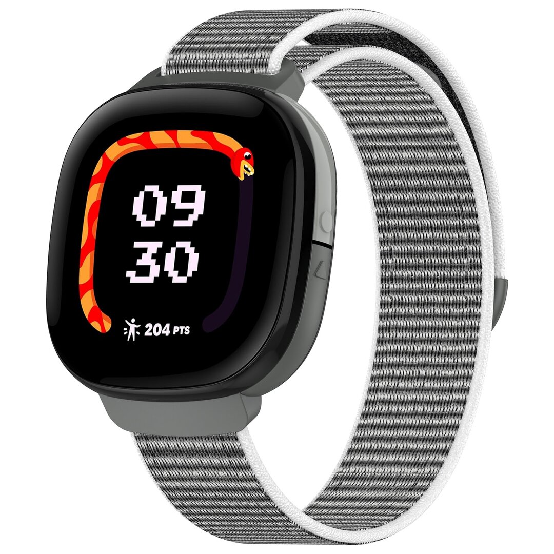Fitbit Ace LTE - Nylon loop band met klittenbandsluiting - Grijs