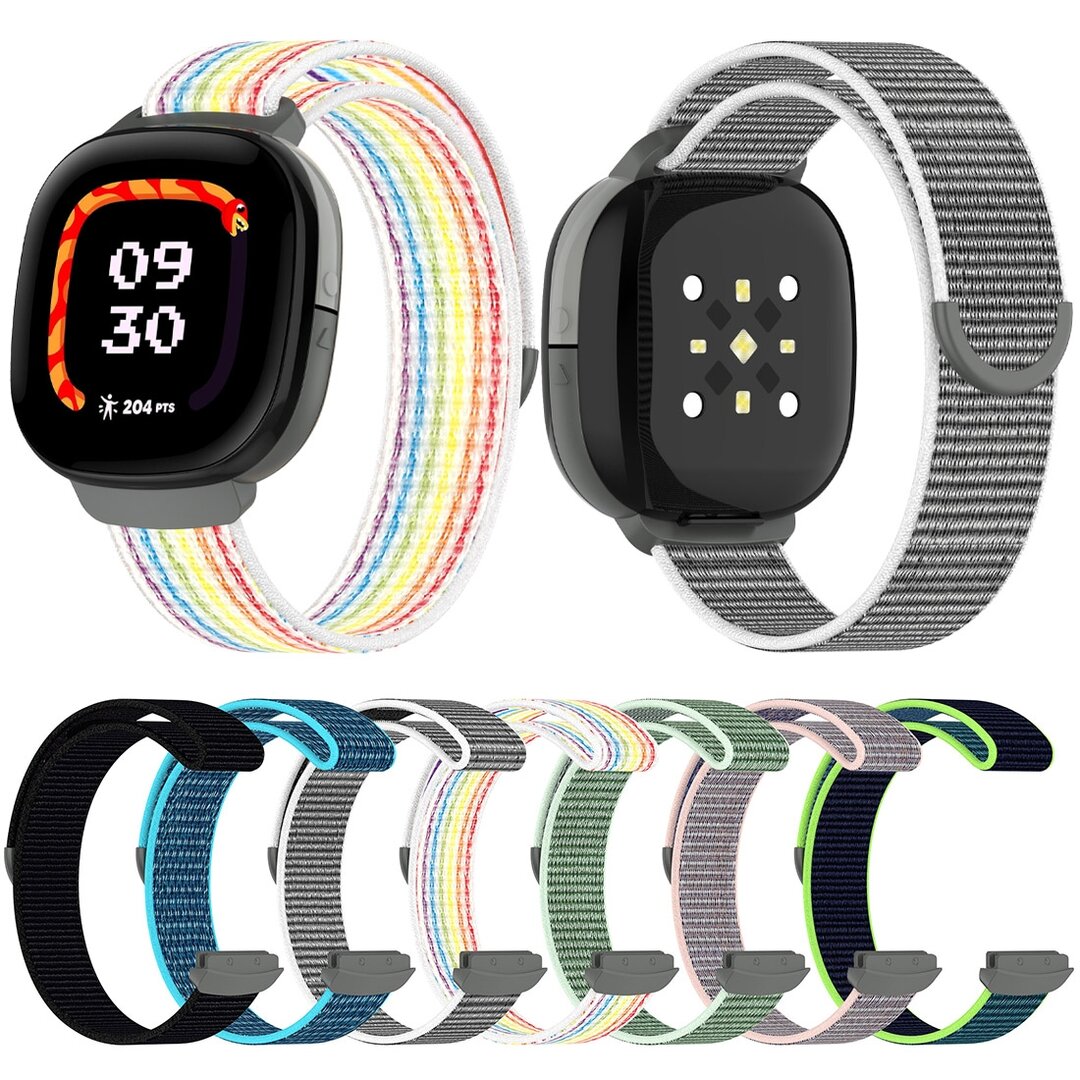 Fitbit Ace LTE - Nylon loop band met klittenbandsluiting - Multicolor