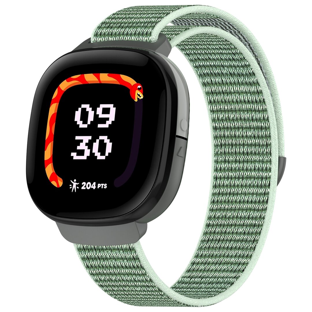 Fitbit Ace LTE - Nylon loop band met klittenbandsluiting - Groen