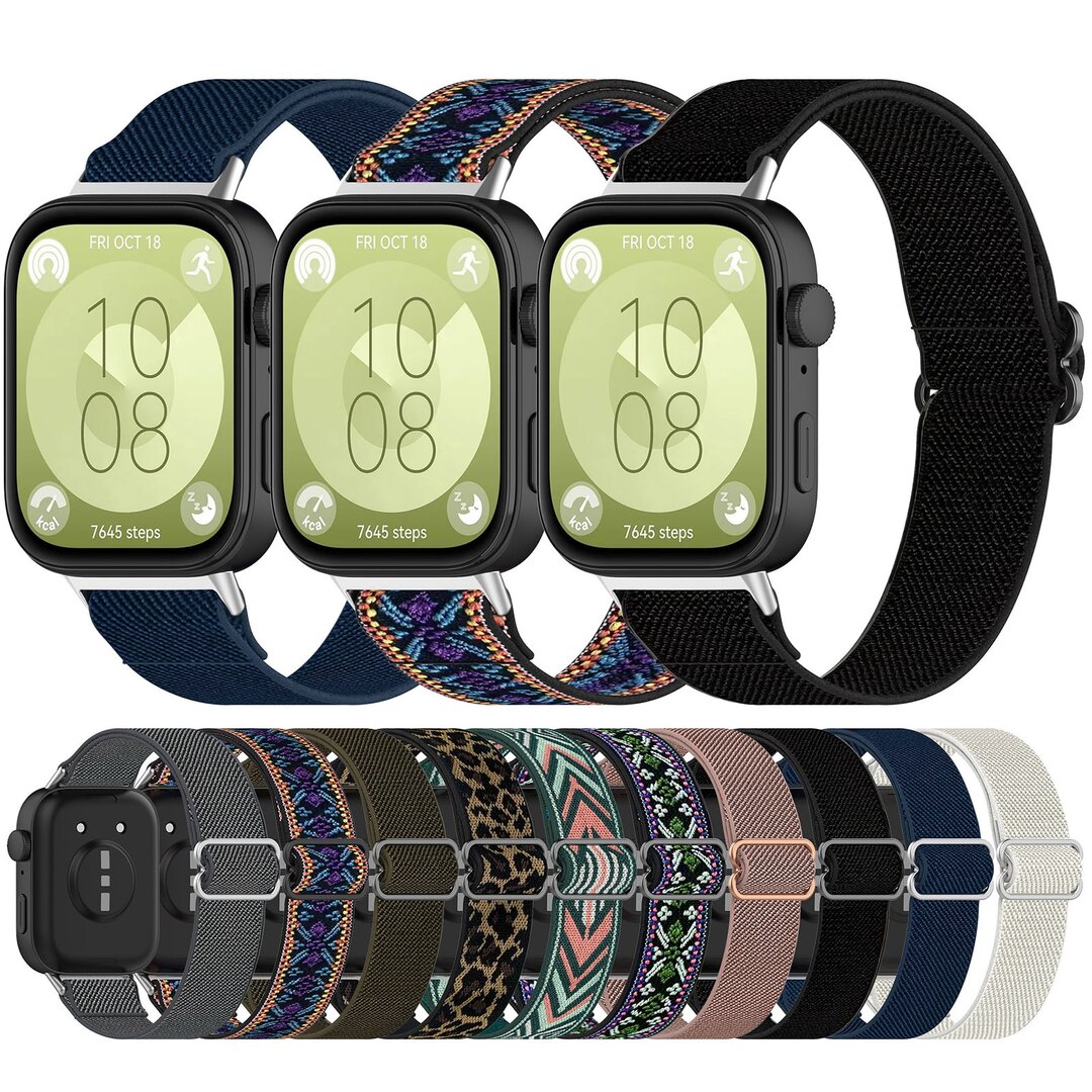 Elastische nylon band - Bohemian blauw - Huawei Watch Fit 3 / Fit 4