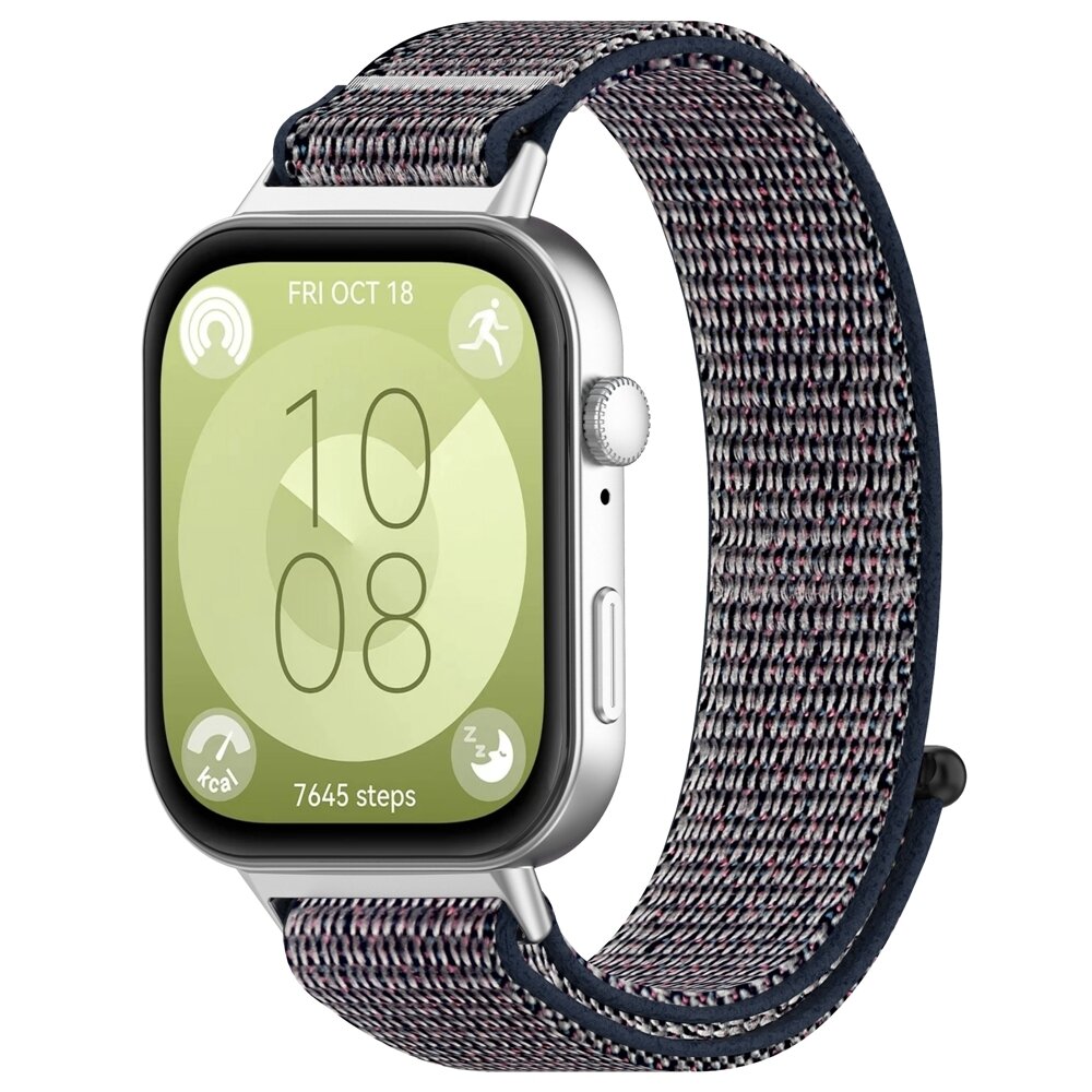 Sport loop nylon bandje - Blauw gem&ecirc;leerd - Huawei Watch Fit 5 / 4 / 3