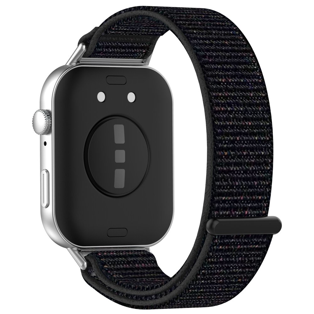 Sport loop nylon bandje - Zwart gem&ecirc;leerd - Huawei Watch Fit 5 / 4 / 3