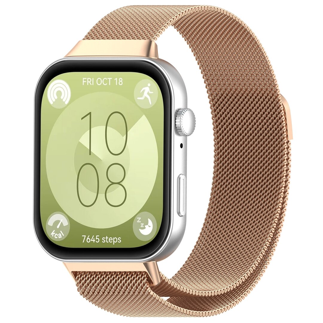 Milanese bandje - Champagne / ros&eacute; goud - Huawei Watch Fit 3 / Fit 4