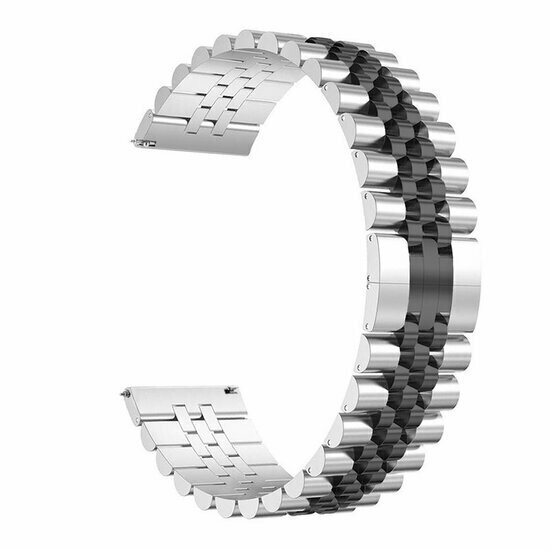 Stalen band - Zilver / zwart - Xiaomi Mi Watch / Xiaomi Watch 2 / Xiaomi Watch S1 / S2 / S3 / S4