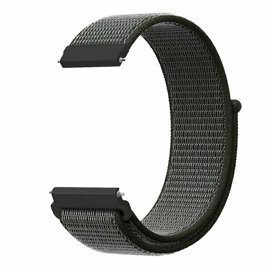Sport Loop nylon bandje - Donkergroen met grijze band - Xiaomi Mi Watch / Xiaomi Watch 2 / Xiaomi Watch S1 / S2 / S3 / S4