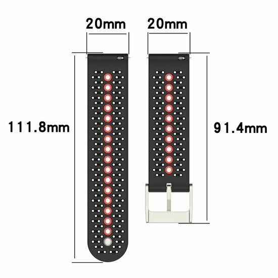 Garmin Forerunner 55 / 165 / 245 / 570 (42mm) / 645 - Dot Pattern bandje - Zwart met blauw