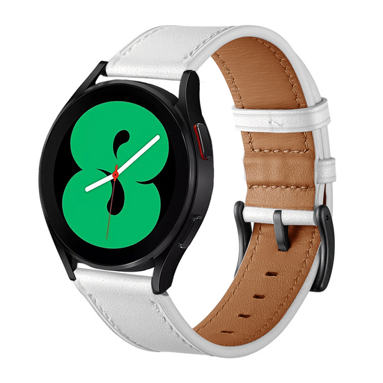 Garmin Forerunner 55 / 70 / 165 / 170 / 245 / 570 (42mm) / 645 - lederen bandje - Wit