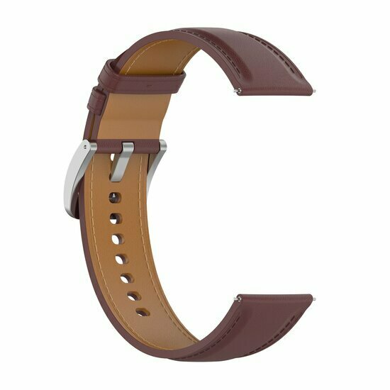 Garmin Forerunner 55 / 70 / 165 / 170 / 245 / 570 (42mm) / 645 - Luxe leren bandje - Donkerbruin