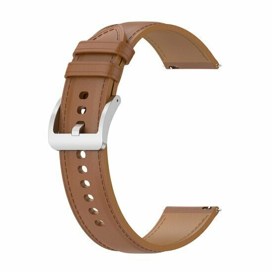 Garmin Forerunner 55 / 70 / 165 / 170 / 245 / 570 (42mm) / 645 - Luxe leren bandje - Lichtbruin