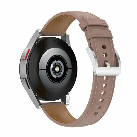 Garmin Forerunner 55 / 70 / 165 / 170 / 245 / 570 (42mm) / 645 - Luxe leren bandje - Oudroze