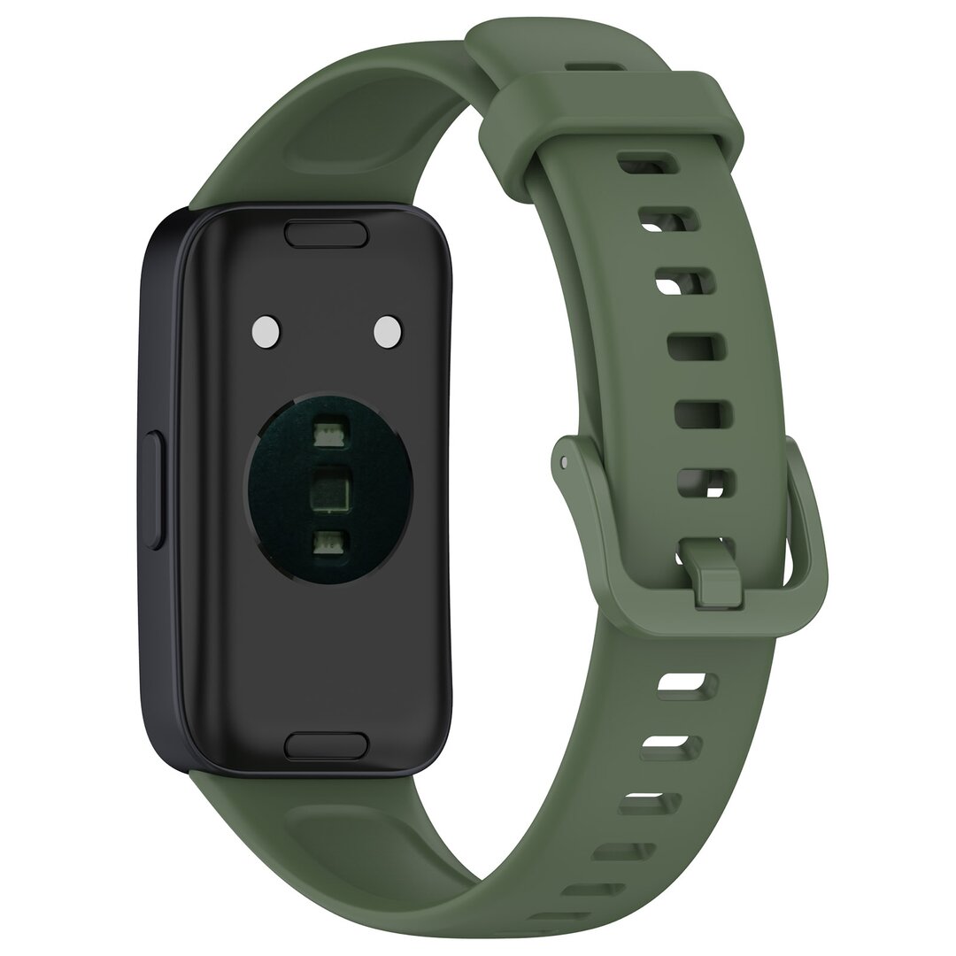 Siliconen bandje met gesp - Donkergroen - Huawei Band 10 / 9 / 8