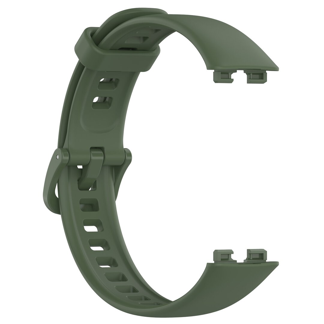 Siliconen bandje met gesp - Donkergroen - Huawei Band 10 / 9 / 8