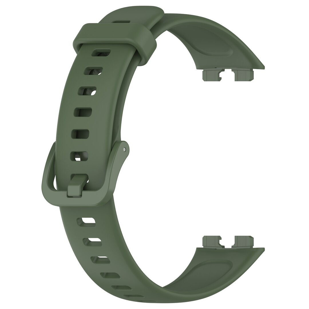 Siliconen bandje met gesp - Donkergroen - Huawei Band 10 / 9 / 8